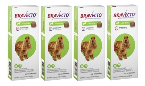 Bravecto Anti Pulgas Combo ( 4 ) Unid 10a 20 Kg