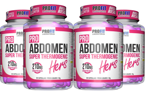 4x Termogênico Pro Abdômen Hers (feminino) 60 Cáps - Profit