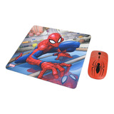 Kit Spiderman Mouse + Pad Mouse Inalámbrico Rojo; Electrotom