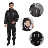 Impermeable Moto Con Tira Reflectante Y Gorro Desmontable