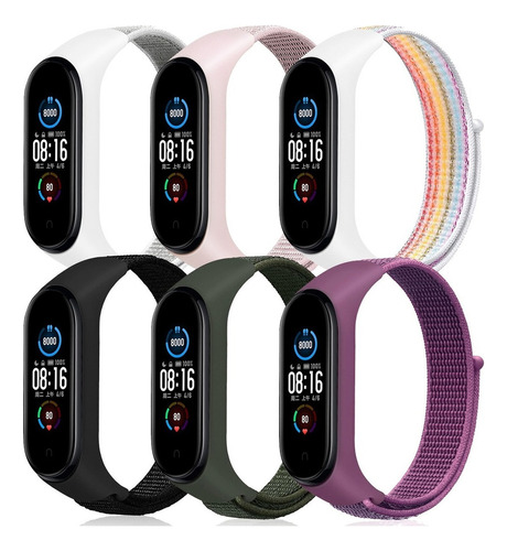 6 Correas Nailon Para Xiaomi Mi Band 7 6 5 4 3