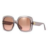 Gucci Gg0713s 004 Square Shape Gray Brown Shaded