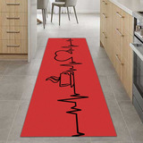 Tapete Passadeira Cozinha Coffee Lover Antiderrapante 180x60 Cor Vermelho Desenho Do Tecido Coffee Lovers