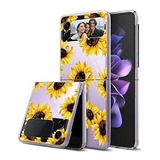 Funda Para Samsung Galaxy Z Flip 3 Transparente/ Girasoles