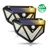 Foco Solar 166 Led Sensor Movimiento Exterior Luz Fria Cl166