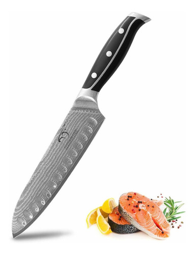 Cuchillo Santoku  De Cocina Profesional Wanrui De 7.0 i Cjc