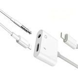 Adaptador Para iPhone Dual Lightning Carrega Fone Duplo P2