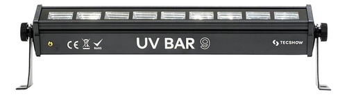 Barra Led Uv Bar 9 Tecshow Leds 1 W Luz Negra Ultravioleta
