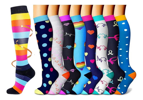 9 Pares Calcetas Compresión U Alivia Varices Y Circulación
