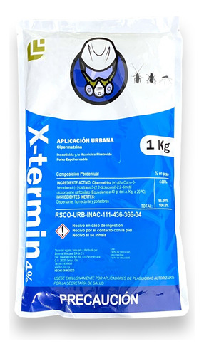 X-termin 1kg Insecticida Mata Chinches, Cucarachas, Hormigas