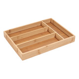 Porta Talheres Organizador Gaveta Bambu Natural Cozinha