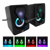 Caixinha De Som Multimídia Estéreo 6w Led Rgb Rms Para Pc