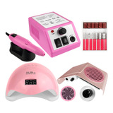 Kit Manicure Cabine Motor Lixadeira Elétrica Sugador Forte