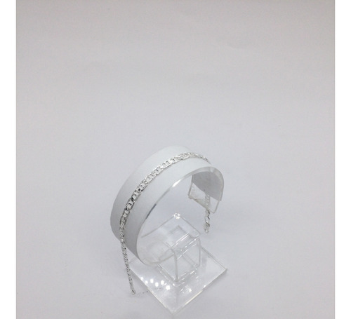 Pulso Guchi Diamantado Broche Perico 19cm 4mm (d Plata)