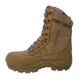 Bota Tenis Militar Con Cremallera Cosida Y Vulcanizada Beige