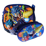 Kit X2 Lonchera Cartuchera Dragon Ball Super Niño Escolar