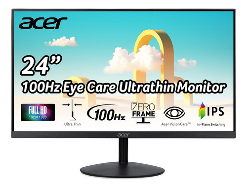 Monitor Acer 24 Fullhd, 100hz Gamer, Ips, 1ms, Ultradelgado 