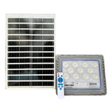 Refletor Holofote 600w + Placa Solar Led Branco Frio 6500k