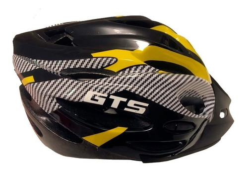 Capacete Com Sinalizador Led Ciclismo Bike Amarelo Com Preto