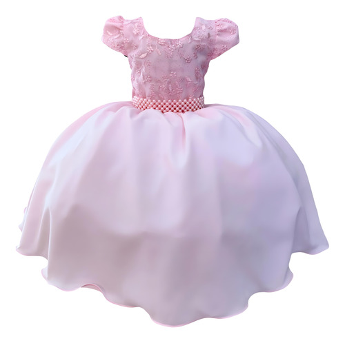 Vestido Infantil Branco Luxo Daminha Festa Florista 4 Ao 16