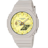 Reloj Casio G-shock Gma-s2100nc-4adr, Correa De Protección Con Núcleo De Carbono, Bisel Gris, Fondo Amarillo