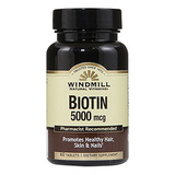 Biotina 5000mcg Windmill Biotin 60 Tabletas Biotina