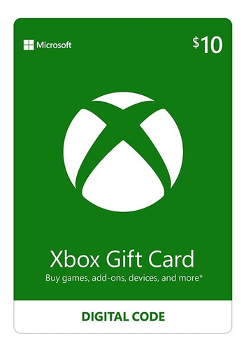 Tarjeta Xbox Gift Card - 10 Usd - Solo Cuenta Eeuu 