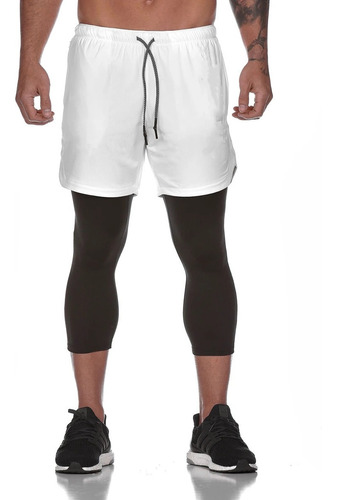 Licra Pantaloneta Black Deportiva Running Hombre Bolsillos