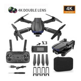 Mini Drone E99 Pro Professional, Cámara Dual 4k, 3 Baterías