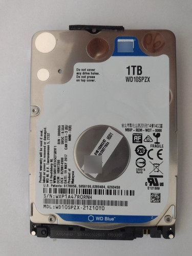 Disco Duro Interno Western Digital  1 Tera 2.5 Sata Notebook