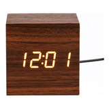 Innovador Reloj Digital De Madera Despertador Mesa De Noche