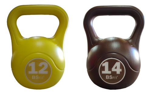 Kit Combo Pesas Rusas Kettlebell 12 Y 14kg Fitness Mancuerna