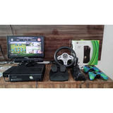 Kit Xbox 360 Kinect Volante Pedal Câmbio Jogos+ Frete Grátis