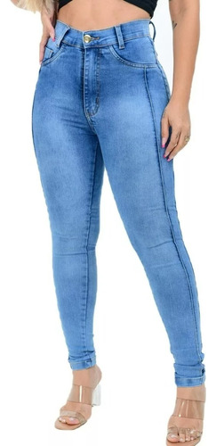Calça Jeans Feminina Veste Bem Promoção Cintura Alta Lycra