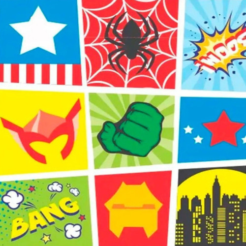 Tnt Estampado Decorado Marvel Heróis Aranha Hulk 5m X 1,40m 