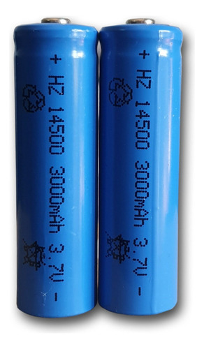 Baterias 14500 3,7v 3000mah Li-ion - Recarregável 2 Unidades