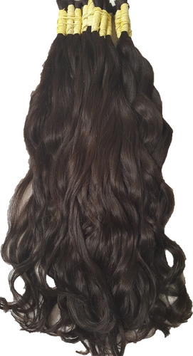 Cabelo Humano Castanho Claro Leves Ondas 60 A 65cm 100 G