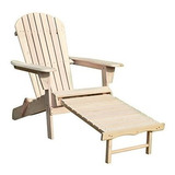 Silla Adirondack De Madera Plegable Con Otomana.