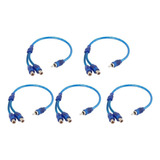 Cable Divisor Rca Y For Auto, Blue, 5 Pieces