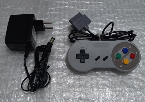 Controle + Fonte  Para Super Nintendo  Snes