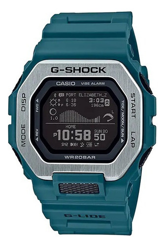 Reloj Casio G-shock G-lide Bluetooth Cagbx1002cr Color De La Correa Azul Turquesa Color Del Bisel Gris Color Del Fondo Negro