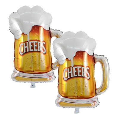 2 Globos Tarro Cerveza Espumosa Beer Cheers Decoración Fiest | Meses sin interés