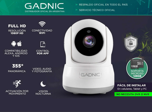 Cámara Gadnic P2p Ip Wifi Mini Domo 1080hd Visión Nocturna