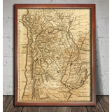  Antiguo Mapa Argentina 1812 Cartografía Británica En Cuadro