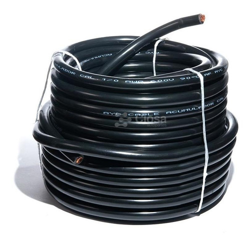 Cable Para Acumulador Automotriz Calibre 1/0 Negro 25 Mts