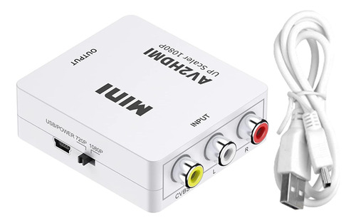 Adaptador Rca A Hdmi Convertidor 1080p Conversor Proyector 