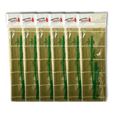 Kit 6 Esteira Para Sushi Em Bambu Sudare Quadrada 24 Cm
