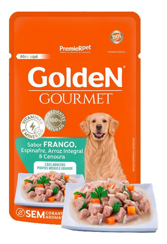 Golden Sachê Gourmet Cães Adultos Med/gde Porte Frango 85 G