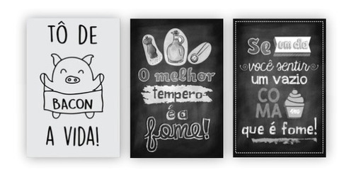 Kit Placa Decorativas Família Frases Cozinha Fome Casa