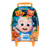 Mochila De Rodinhas Escolar Cocomelon Creche - Xeryus